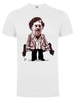Camiseta con diseño Pablo Escobar con metralletas