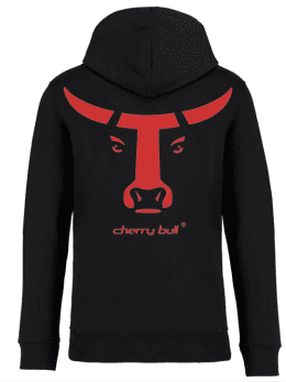 Sudadera gruesa 320 gr/m2 con capucha y logo cherry bull trasera