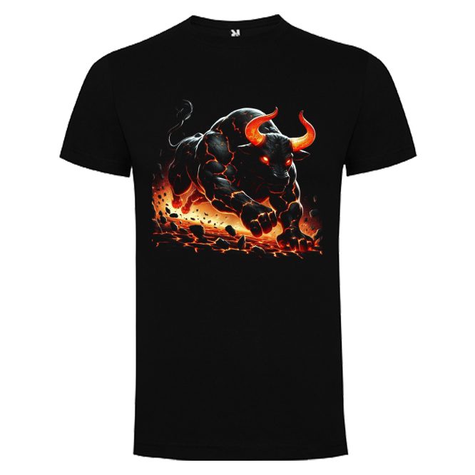 NEGRA (4) Camiseta con diseño TORO FUEGO - Imagen 1